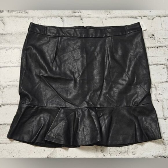 Ricki's Faux Leather Ruffle Midi Skirt NWT - Picture 1 of 10